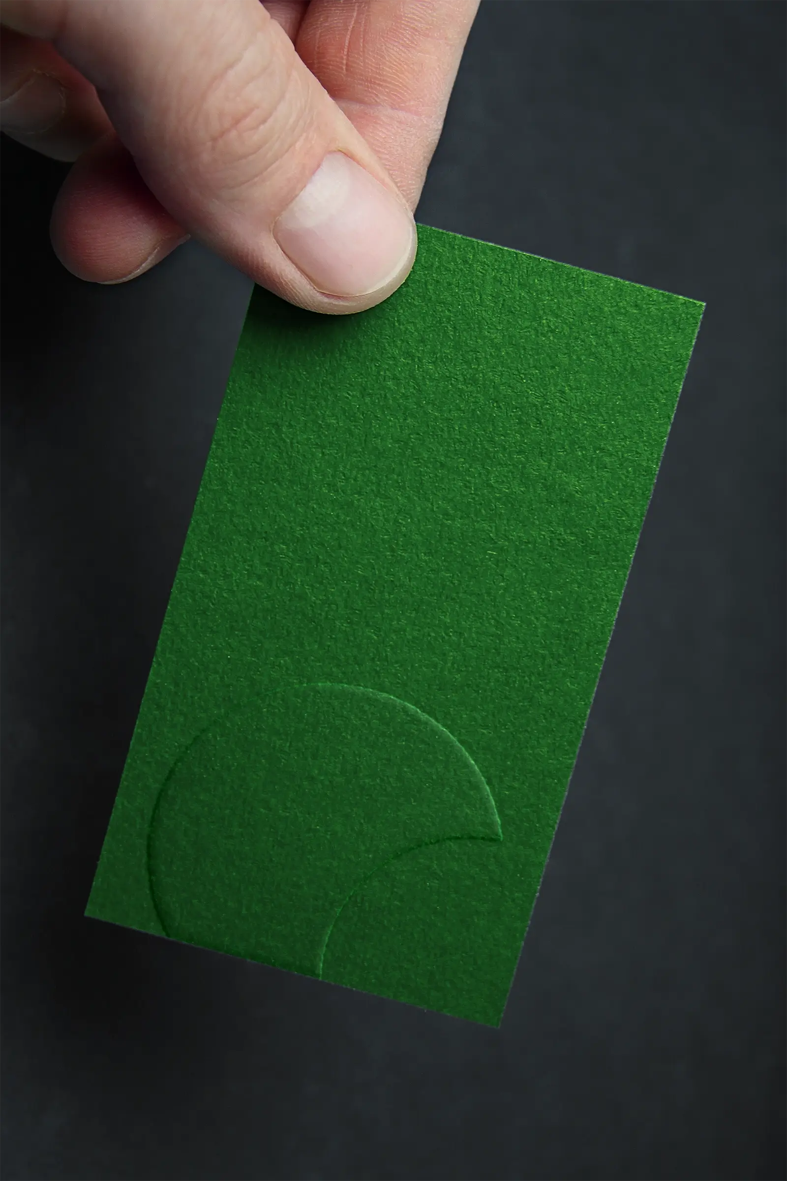 Green Embossed Business Card MockUp 2 copy